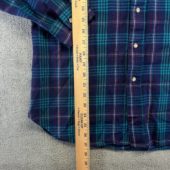 Vintage Pendleton Men's Button Up Shirt Blue/Green Medium Plaid 100% Virgin Wool - Picture 4 of 9